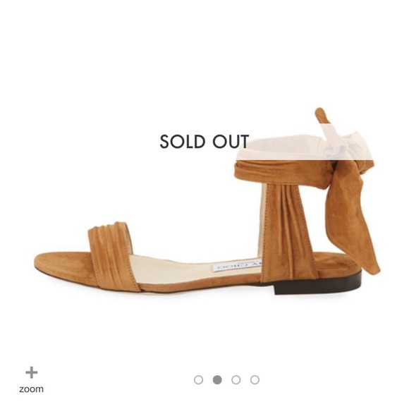 Jimmy Choo Kora Suede Ankle-Wrap Flat Sandals, Canyon - Picture 3 of 9